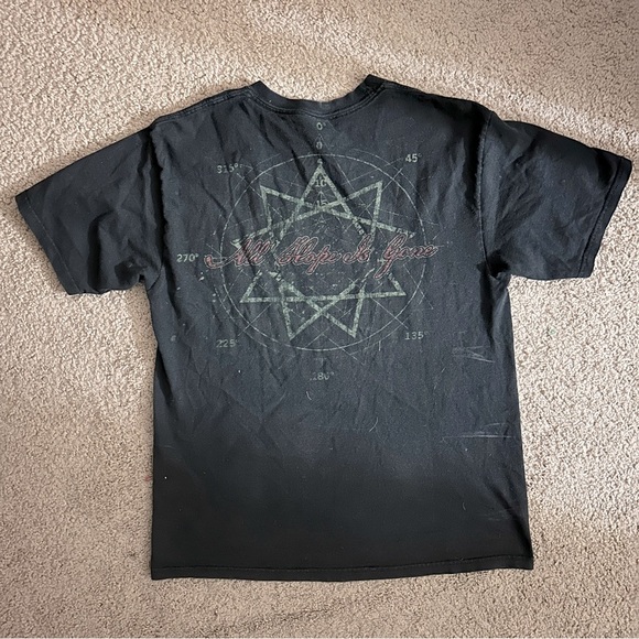 Vintage SLIPKNOT All Hope Is Gone Hanes Y2K Metal Band Black Graphic T Shirt M - Picture 3 of 5